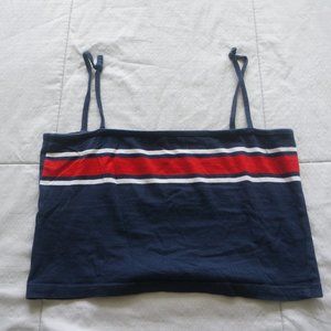 Brandy Melville || Dark Blue Tank with Red & White Stripe (Size 0)